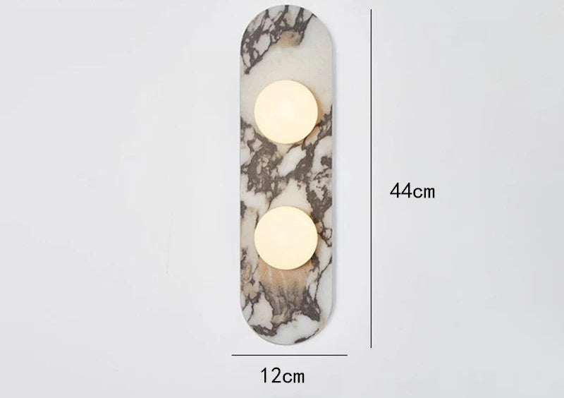 Applique Murale "Palazzo" – Marbre Veiné et Diffuseurs LED Opale Mes Luminaires