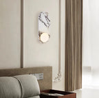 Applique Murale "Palazzo" – Marbre Veiné et Diffuseurs LED Opale Mes Luminaires