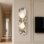 Applique Murale "Palazzo" – Marbre Veiné et Diffuseurs LED Opale Mes Luminaires