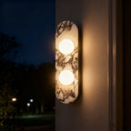 Applique Murale "Palazzo" – Marbre Veiné et Diffuseurs LED Opale Mes Luminaires