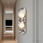 Applique Murale "Palazzo" – Marbre Veiné et Diffuseurs LED Opale Mes Luminaires