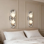 Applique Murale "Palazzo" – Marbre Veiné et Diffuseurs LED Opale Mes Luminaires