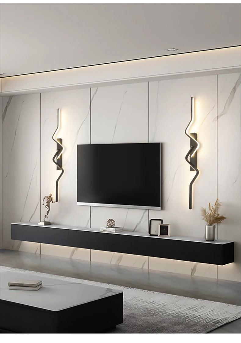 Applique Murale "Snake" – Luminaire LED au Design Ondulé Minimaliste Mes Luminaires