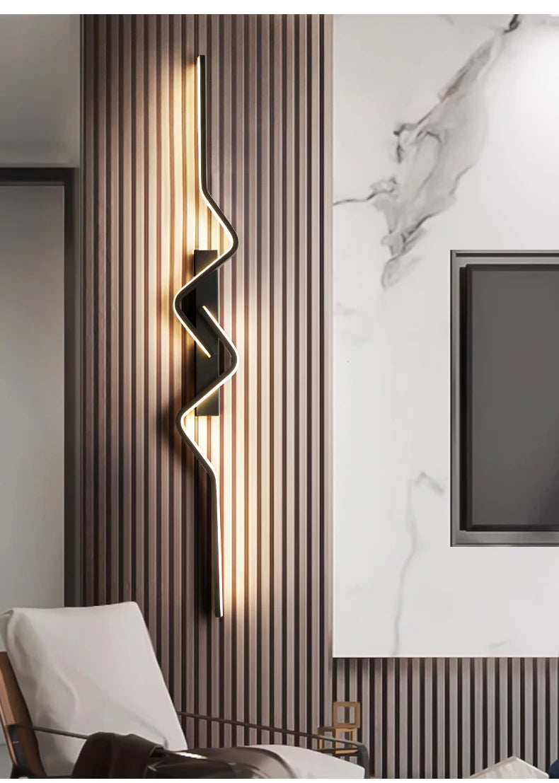 Applique Murale "Snake" – Luminaire LED au Design Ondulé Minimaliste Mes Luminaires