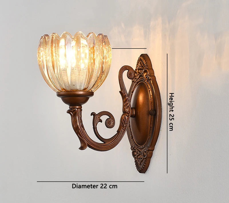 Applique Murale Vintage en Bronze et Verre Mes Luminaires