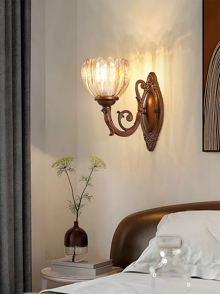 Applique Murale Vintage en Bronze et Verre Mes Luminaires