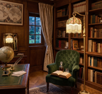 Lampadaire "Antiquaire" – Luminaire de Salon en Tissu Floral Mes Luminaires