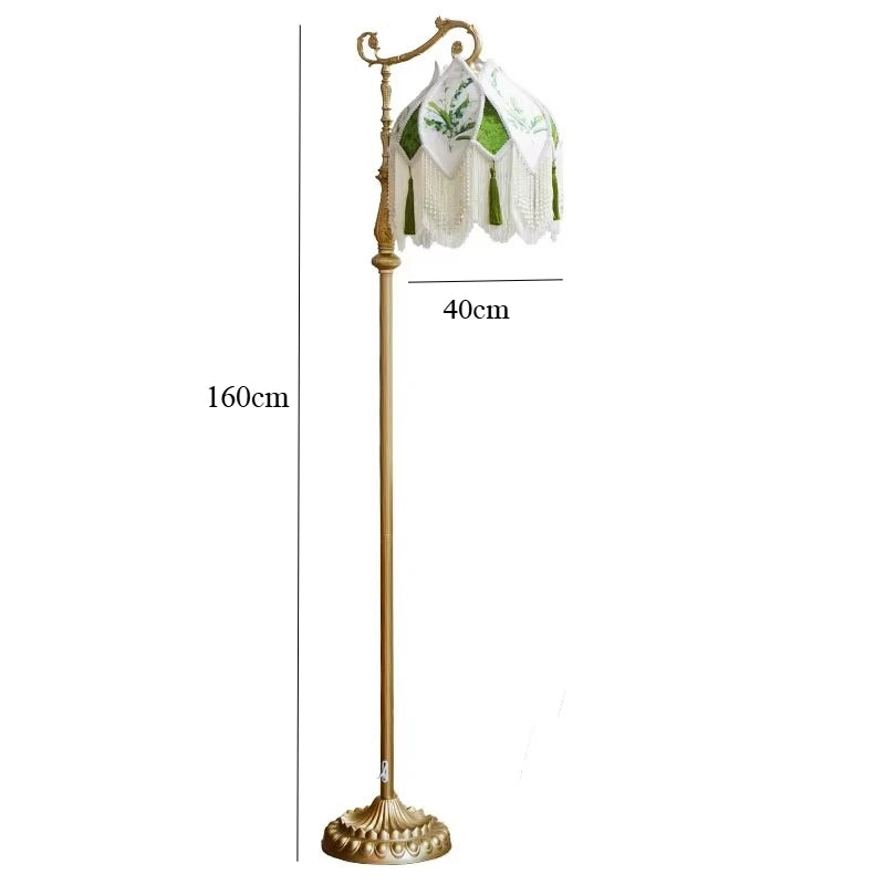 Lampadaire "Antiquaire" – Luminaire de Salon en Tissu Floral Mes Luminaires