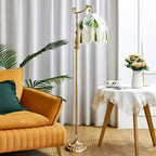 Lampadaire "Antiquaire" – Luminaire de Salon en Tissu Floral Mes Luminaires