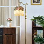 Lampadaire "Antiquaire" – Luminaire de Salon en Tissu Floral Mes Luminaires