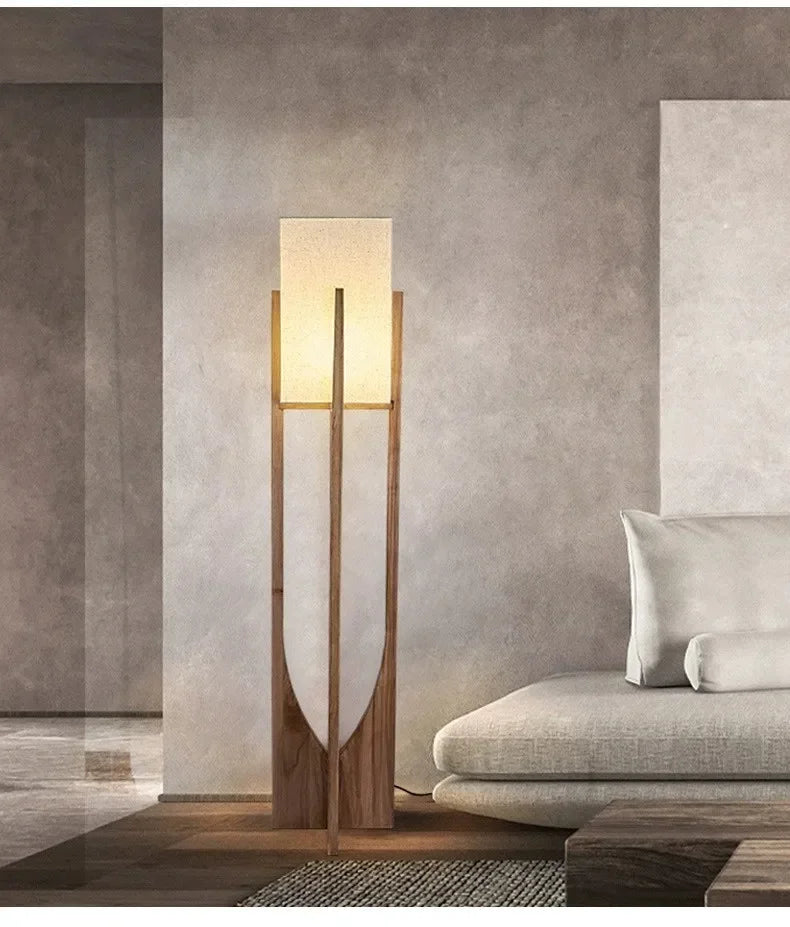 Lampadaire Design Vertical en Bois – Éclairage Doux Salon Mes Luminaires