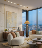 Lampadaire Minimaliste "Symmetry" – Luminaire Chic à Base Conique et Globe Blanc Mes Luminaires