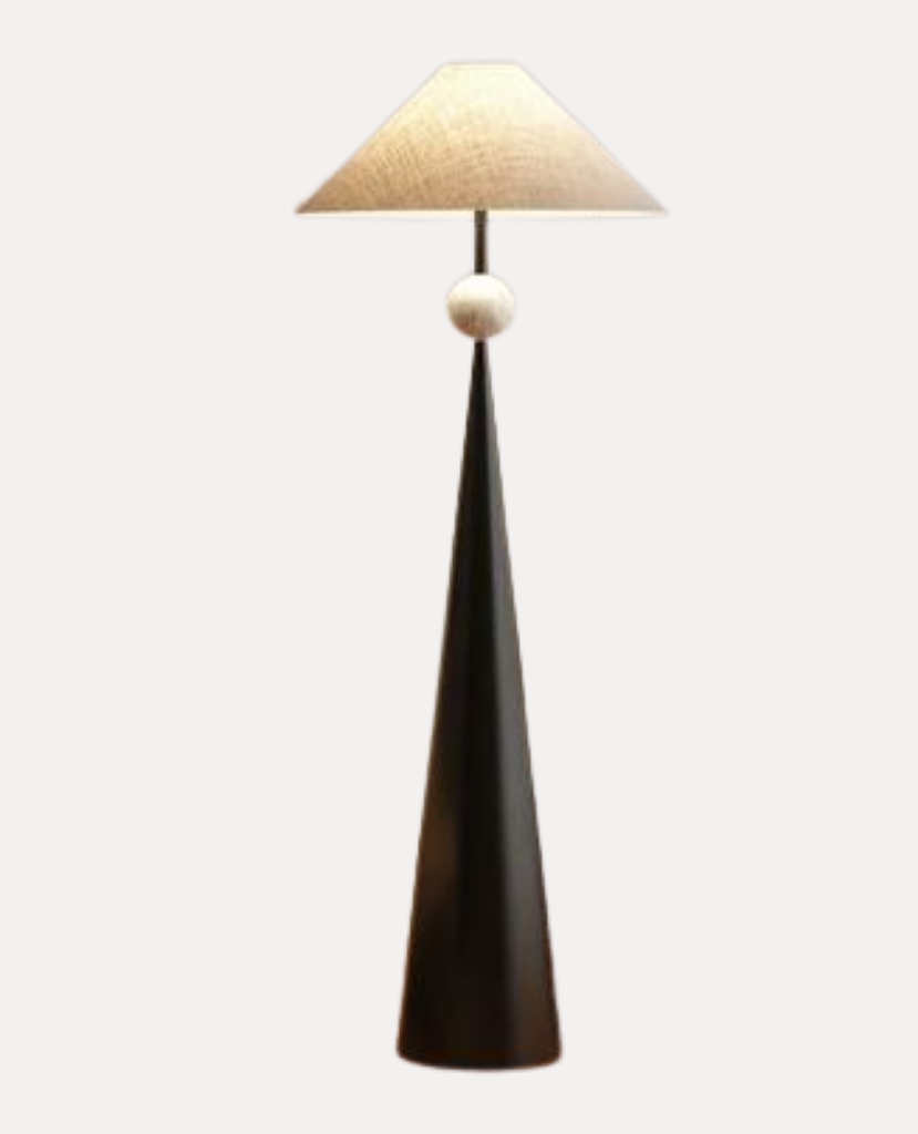 Lampadaire Minimaliste "Symmetry" – Luminaire Chic à Base Conique et Globe Blanc Mes Luminaires