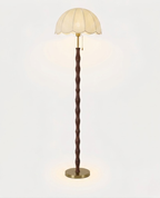 Lampadaire Vintage en Bois de Bambou et Laiton Doré Mes Luminaires