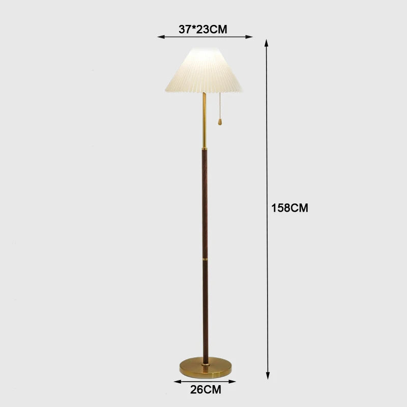 Lampadaire Vintage en Bois de Bambou et Laiton Doré Mes Luminaires