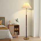 Lampadaire Vintage en Bois de Bambou et Laiton Doré Mes Luminaires