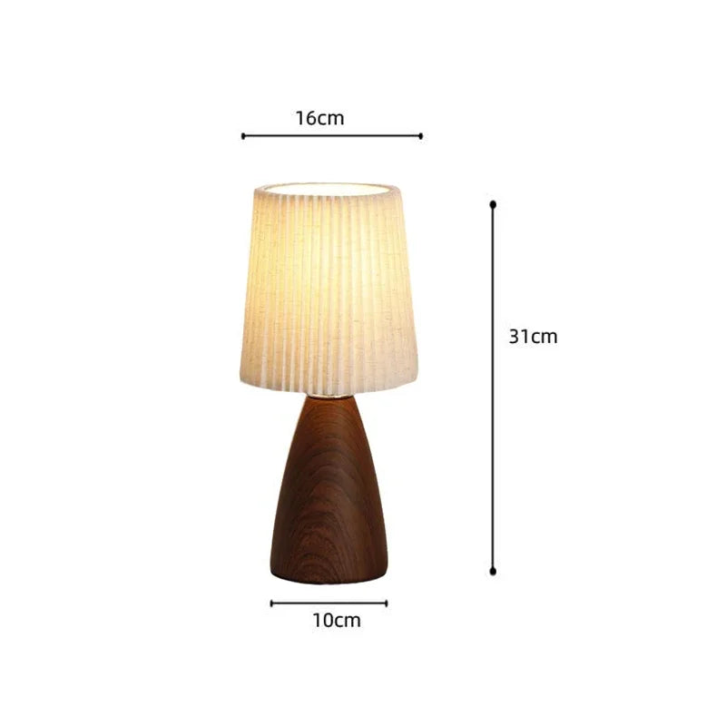 Lampe à Poser Minimaliste – Pied en Bois Conique et LED Mes Luminaires