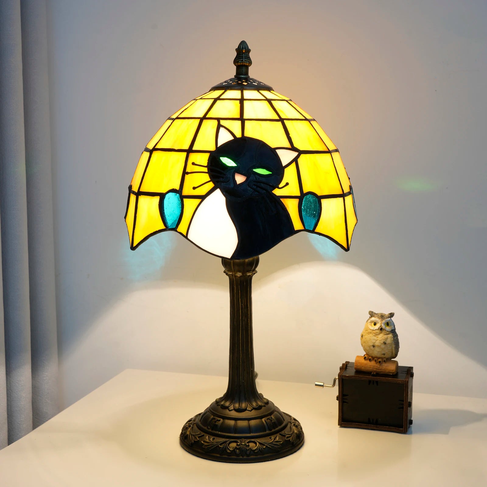 Lampe d'Ambiance "Chat Nocturne" – Éclairage Doux en Résine Mes Luminaires