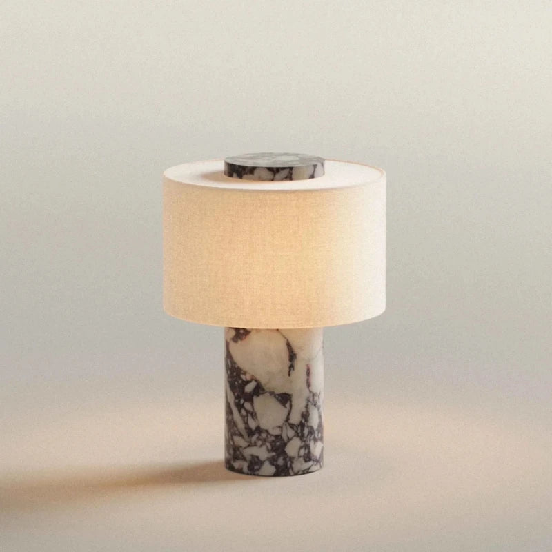 Lampe de Bureau "Terre & Pierre" – Duo Chic Marbre et Textile Mes Luminaires
