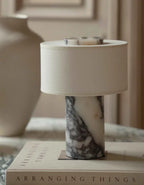 Lampe de Bureau "Terre & Pierre" – Duo Chic Marbre et Textile Mes Luminaires