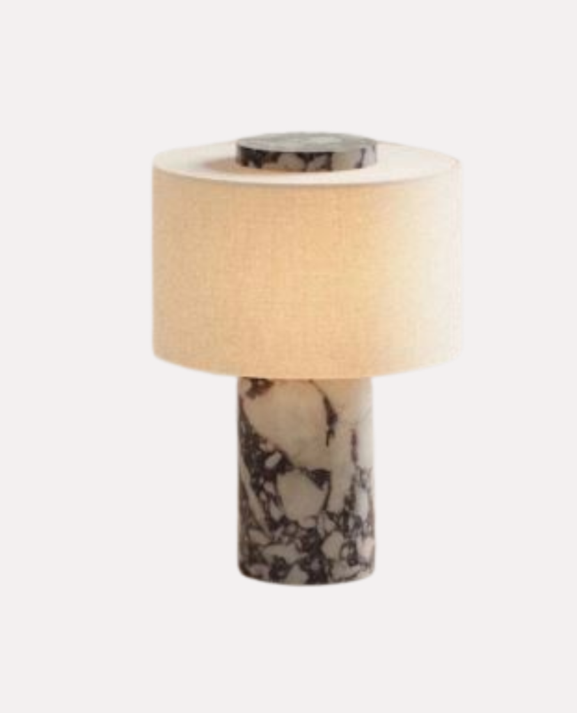 Lampe de Bureau "Terre & Pierre" – Duo Chic Marbre et Textile Mes Luminaires