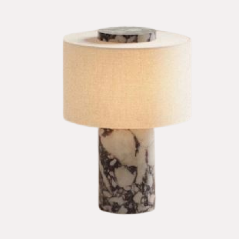 Lampe de Bureau "Terre & Pierre" – Duo Chic Marbre et Textile Mes Luminaires