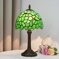 Lampe de Table Art Nouveau – Vitrail aux Motifs Floraux et Pied Antique Mes Luminaires