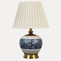 Lampe de Table Bleu Classique "Heritage" – Pied en Céramique Peinte Mes Luminaires
