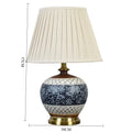 Lampe de Table Bleu Classique "Heritage" – Pied en Céramique Peinte Mes Luminaires