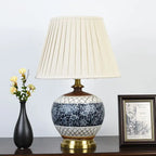 Lampe de Table Bleu Classique "Heritage" – Pied en Céramique Peinte Mes Luminaires
