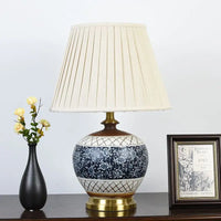 Lampe de Table Bleu Classique "Heritage" – Pied en Céramique Peinte Mes Luminaires
