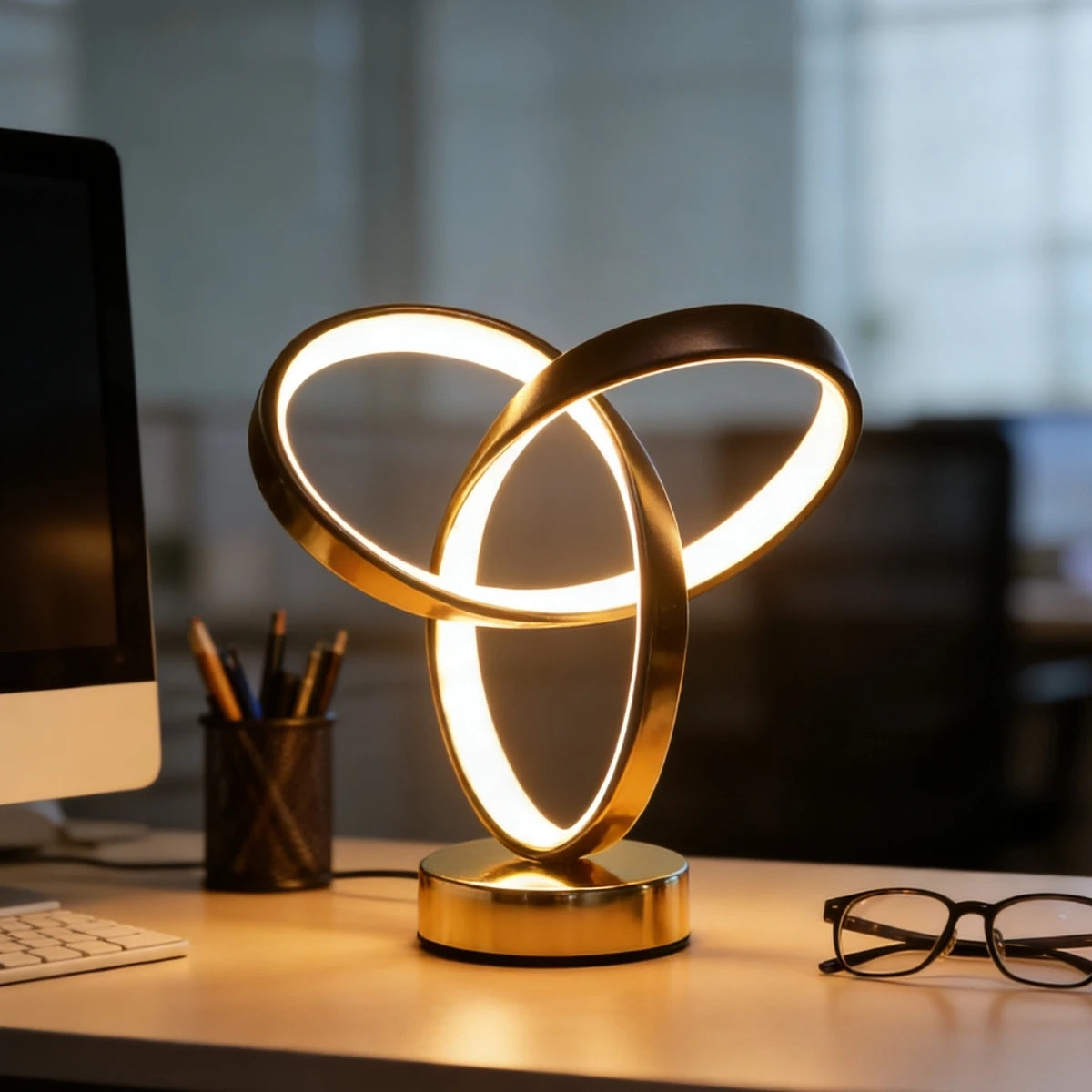 Lampe de Table LED "Eternity" – Design Anneaux Entrelacés Mes Luminaires