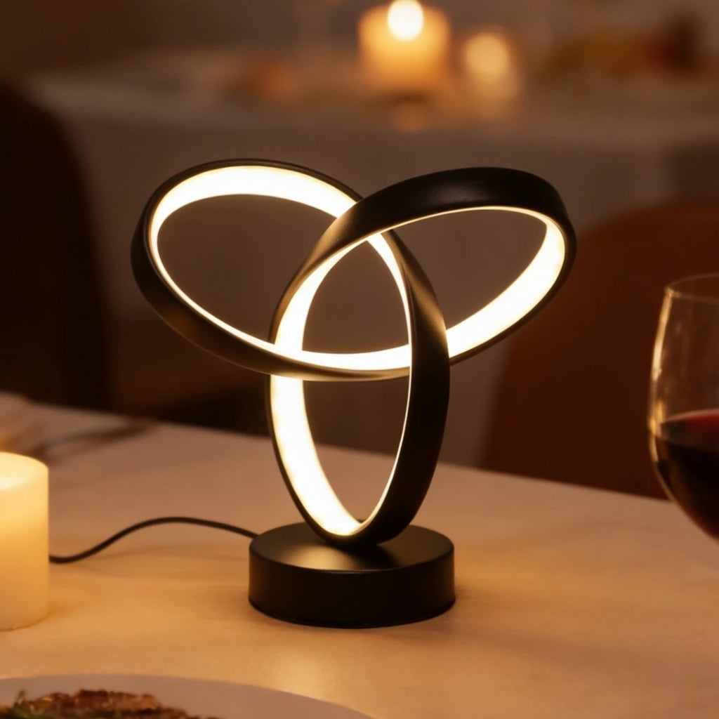 Lampe de Table LED "Eternity" – Design Anneaux Entrelacés Mes Luminaires