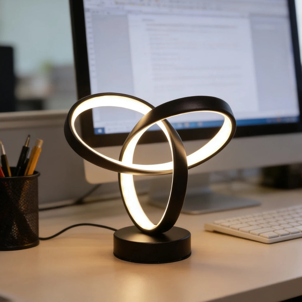 Lampe de Table LED "Eternity" – Design Anneaux Entrelacés Mes Luminaires
