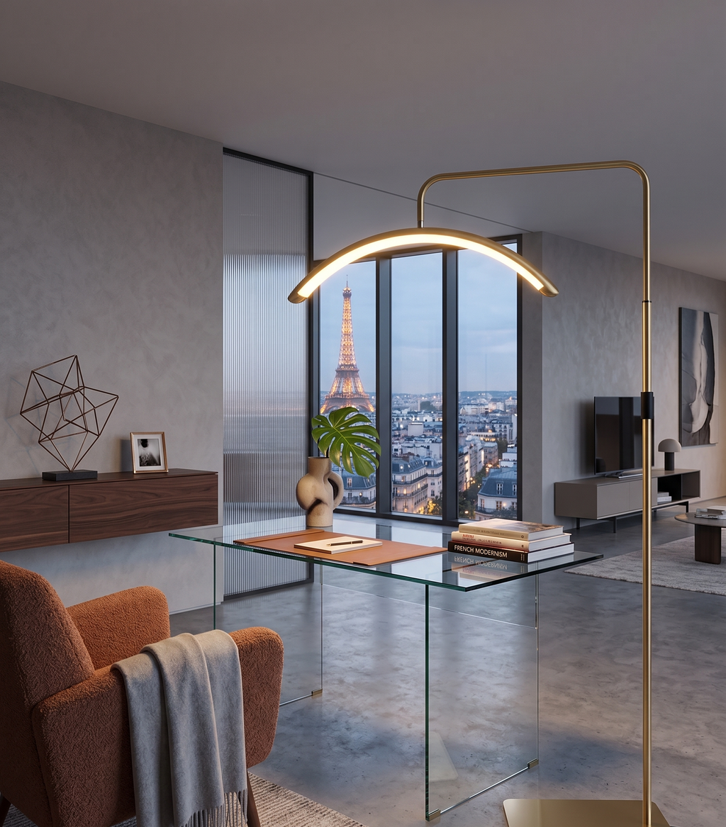 Lampe Demi-Lune "Studio" – Éclairage de Table Minimaliste Mes Luminaires