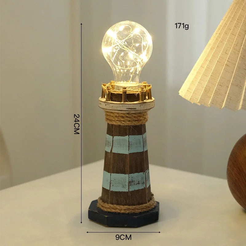 Lampe "Gardien de Mer" – Décoration Marine Vintage avec Guirlande LED Mes Luminaires