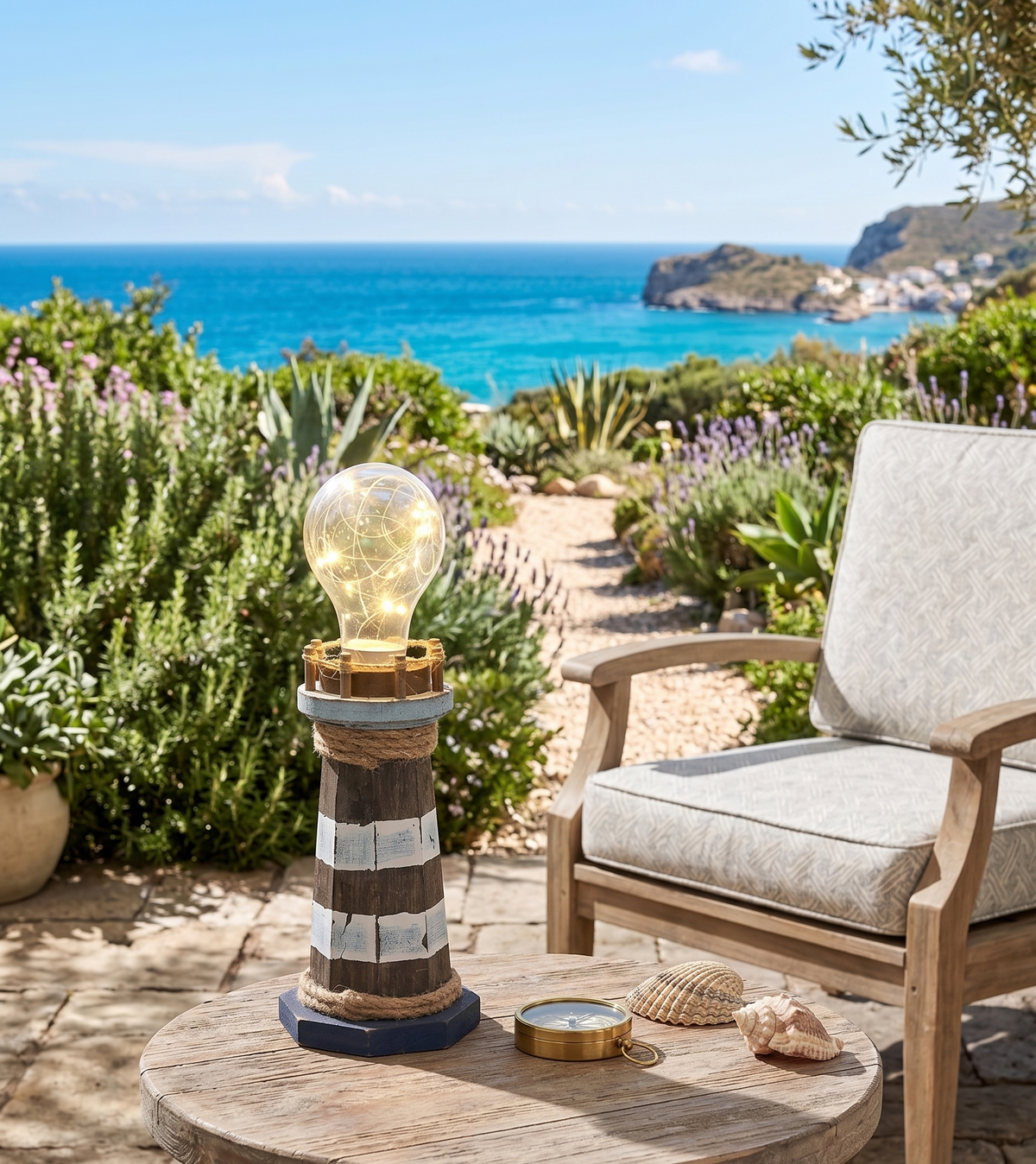 Lampe "Gardien de Mer" – Décoration Marine Vintage avec Guirlande LED Mes Luminaires