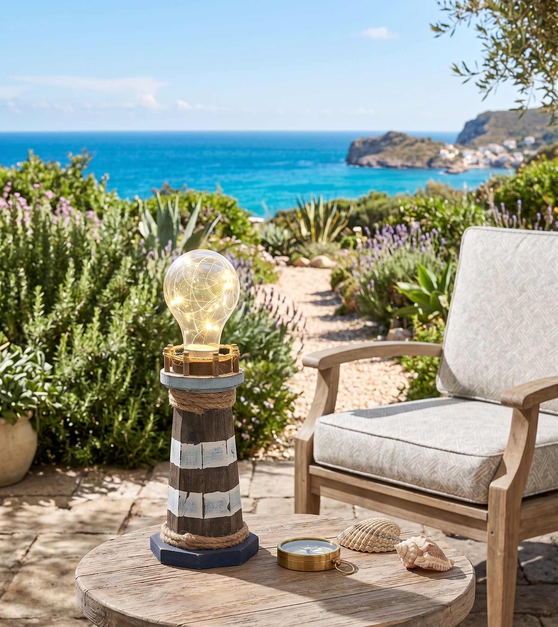 Lampe "Gardien de Mer" – Décoration Marine Vintage avec Guirlande LED Mes Luminaires
