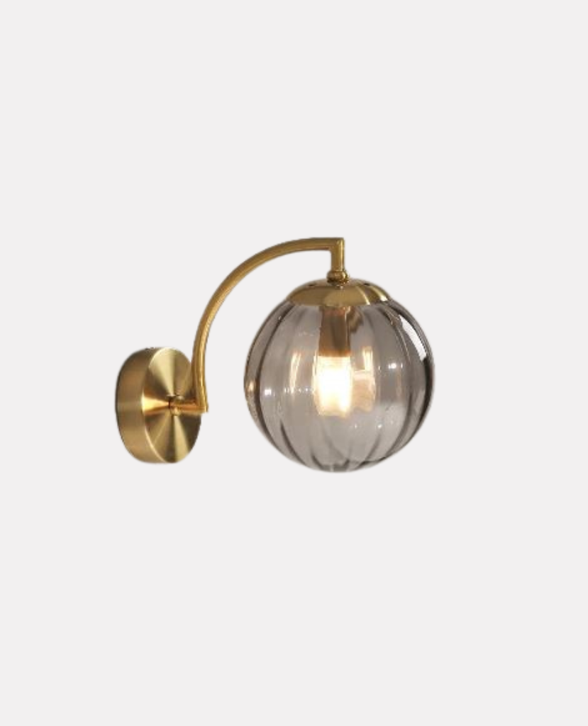 Lampe Murale Design Globe en Verre Nervuré Mes Luminaires