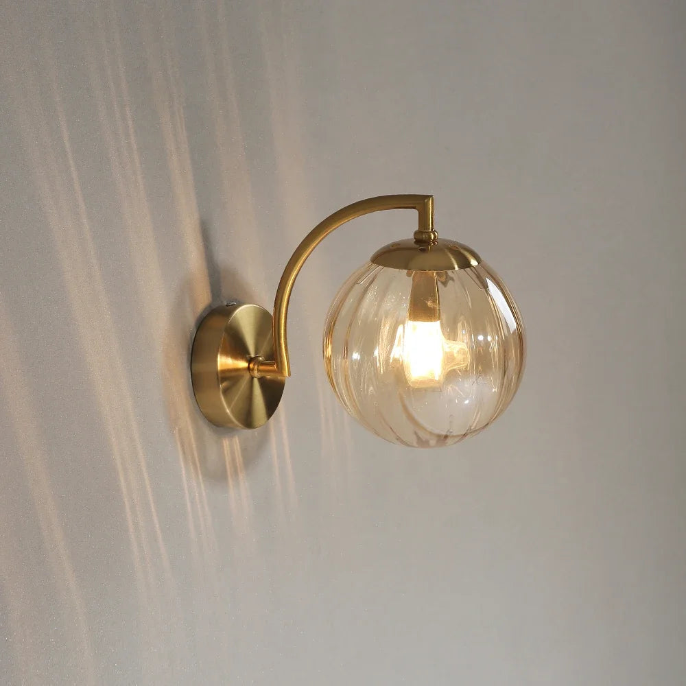 Lampe Murale Design Globe en Verre Nervuré Mes Luminaires