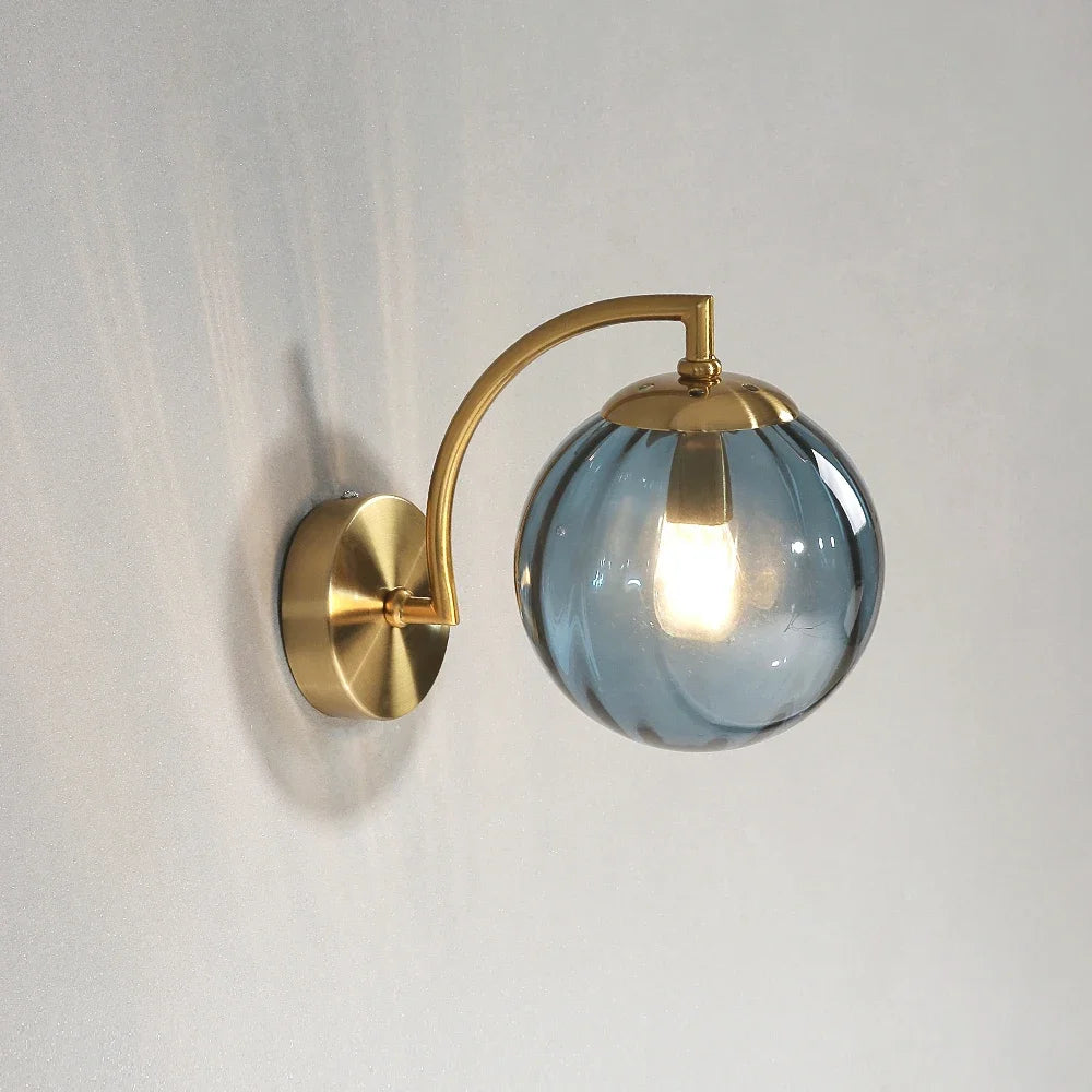 Lampe Murale Design Globe en Verre Nervuré Mes Luminaires