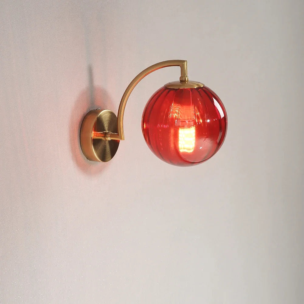 Lampe Murale Design Globe en Verre Nervuré Mes Luminaires