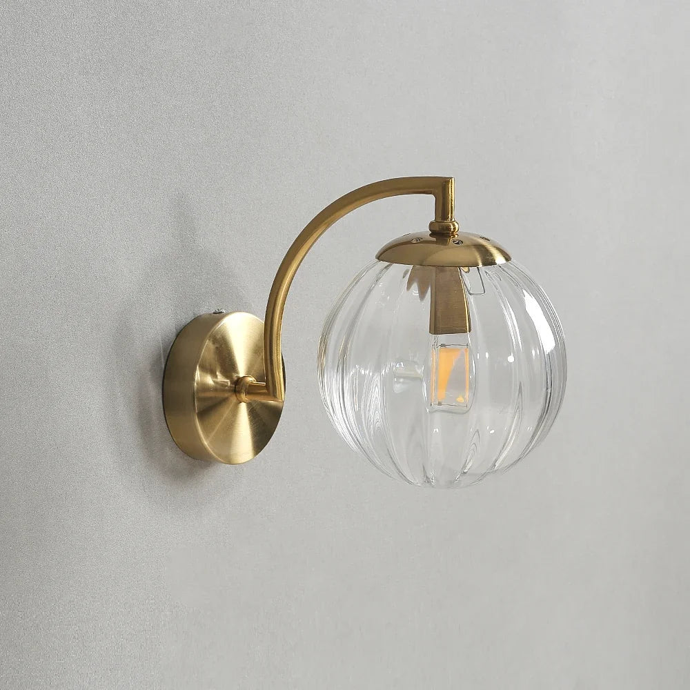 Lampe Murale Design Globe en Verre Nervuré Mes Luminaires
