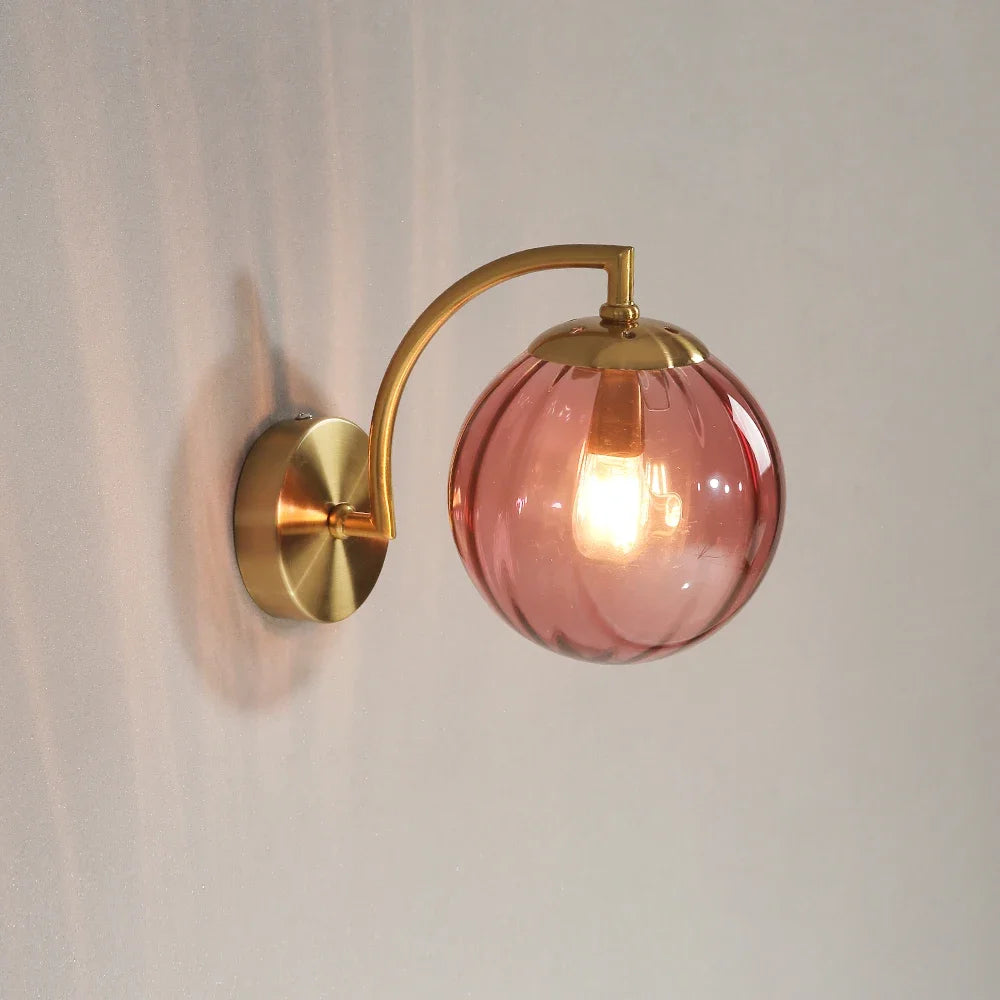 Lampe Murale Design Globe en Verre Nervuré Mes Luminaires