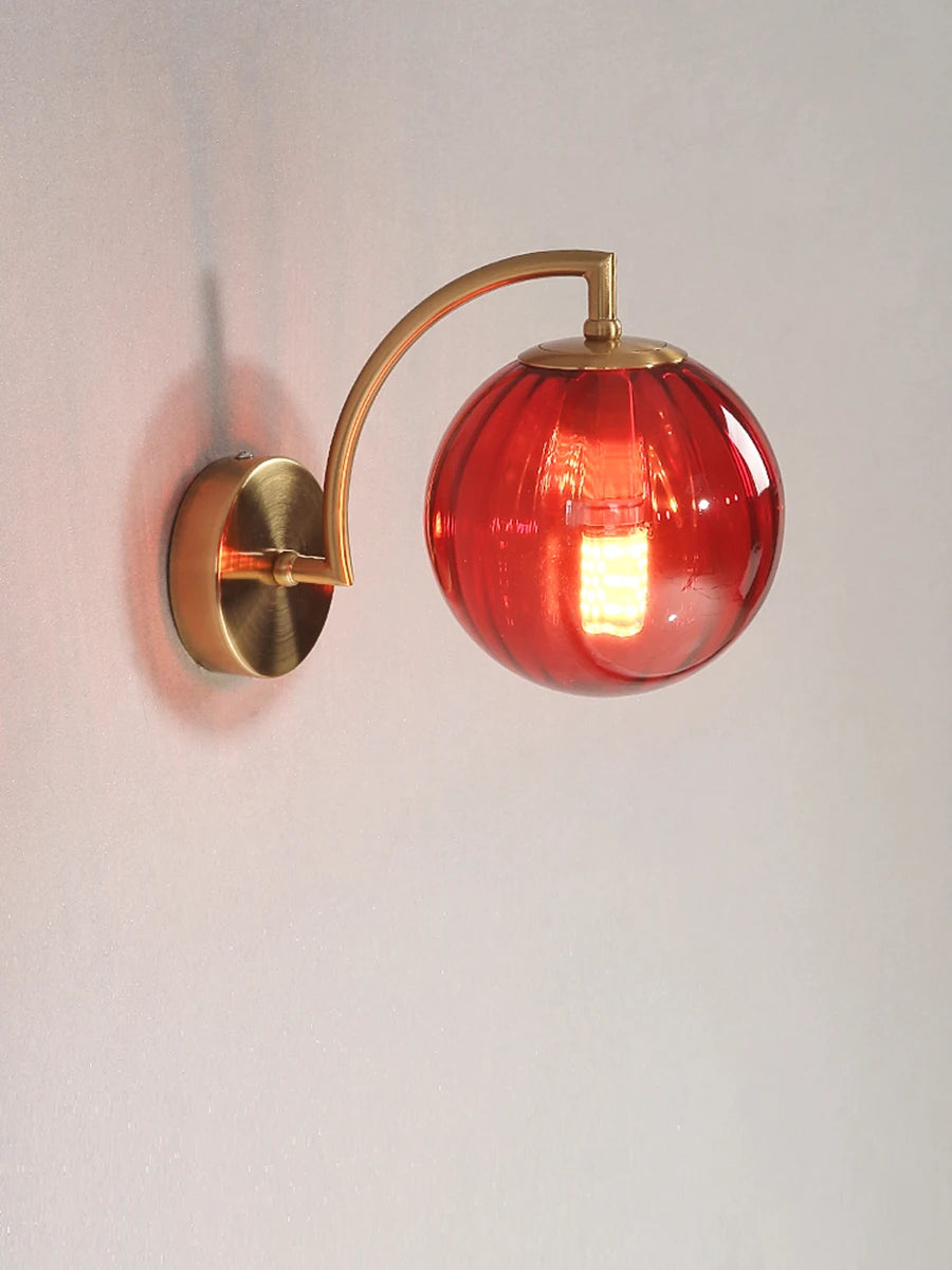 Lampe Murale Design Globe en Verre Nervuré Mes Luminaires