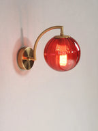 Lampe Murale Design Globe en Verre Nervuré Mes Luminaires