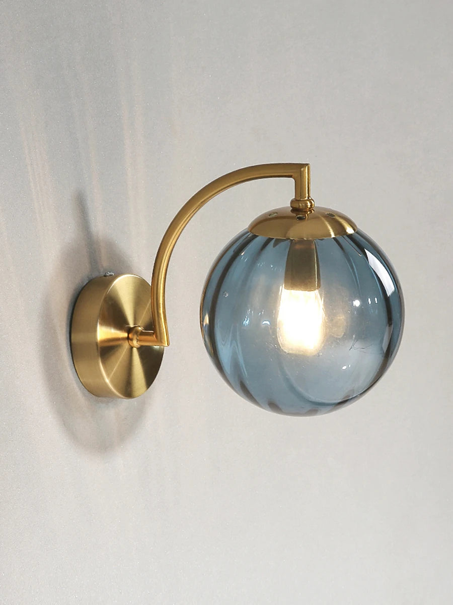 Lampe Murale Design Globe en Verre Nervuré Mes Luminaires