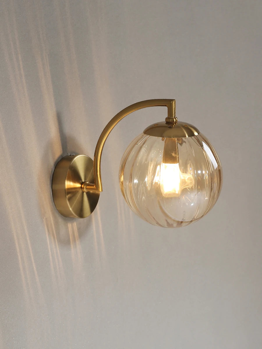 Lampe Murale Design Globe en Verre Nervuré Mes Luminaires
