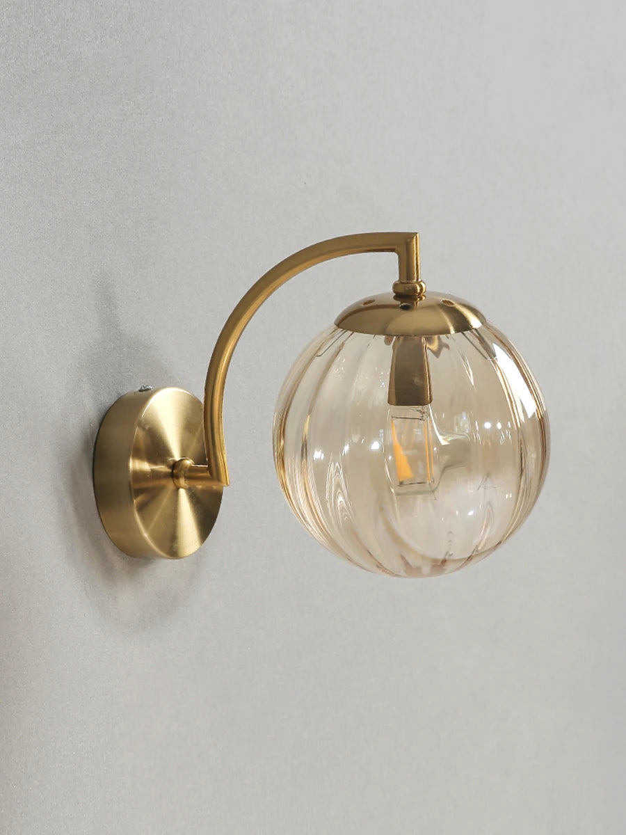 Lampe Murale Design Globe en Verre Nervuré Mes Luminaires