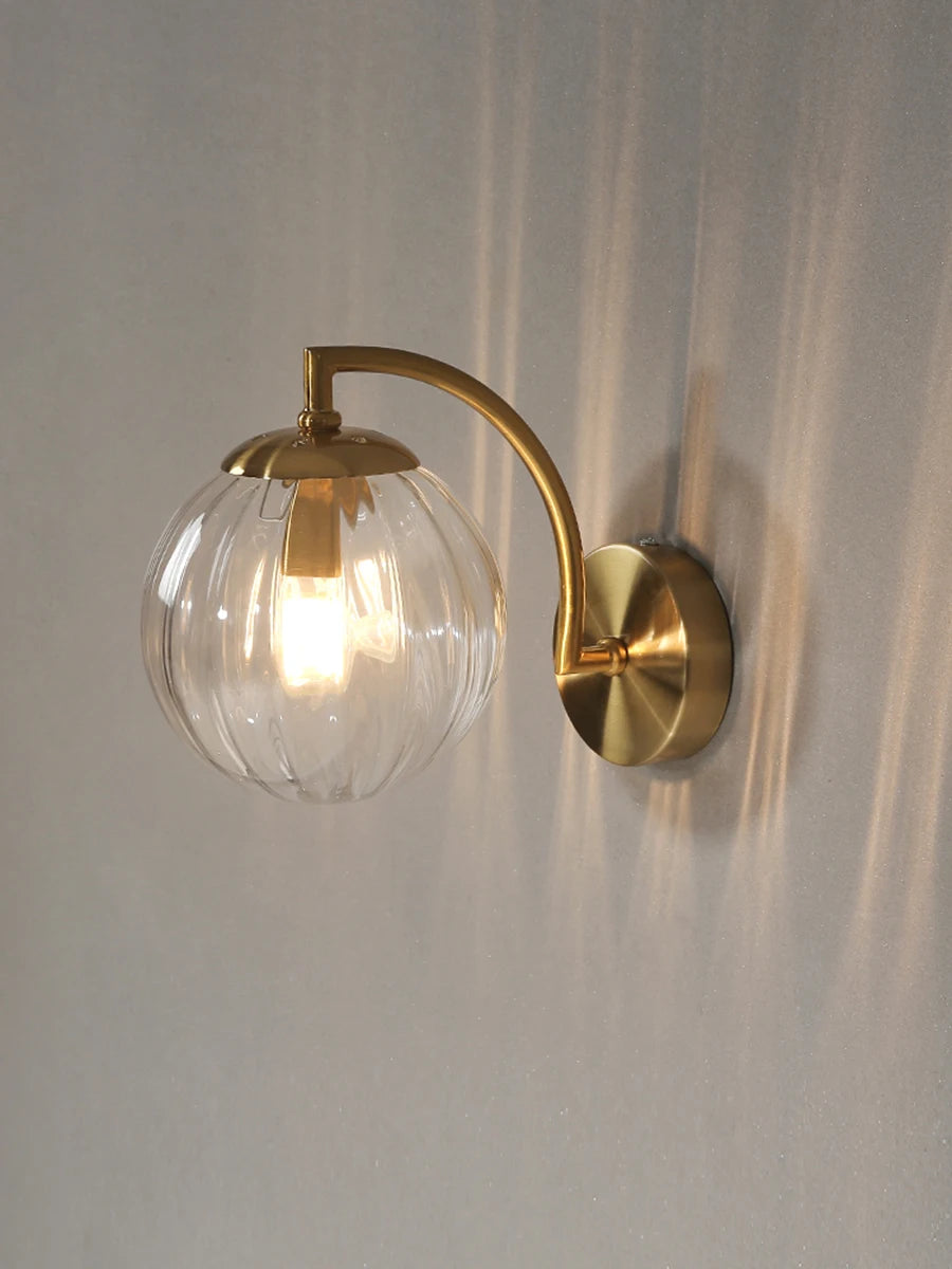 Lampe Murale Design Globe en Verre Nervuré Mes Luminaires